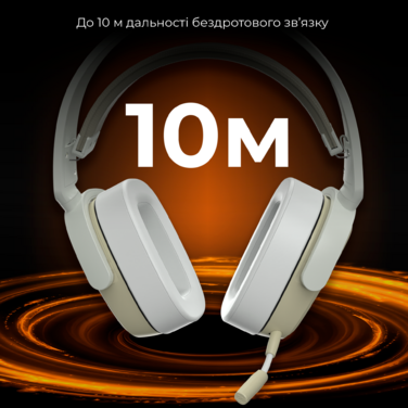 Бездротова ігрова гарнітура Ajazz AHM09 MAX Gray White (AHM09-MAX-GW)