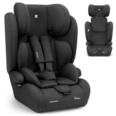 Автокрісло KikkaBoo i-PASS 9-36 кг, i-Size, 76-150 см, Чорне - для дітей від 1 року до 12 років