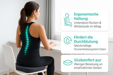 Ортопедична подушка для сидіння Universe-GL з піни Memory Foam: підтримка куприка, зняття болю в спині, знімний чохол