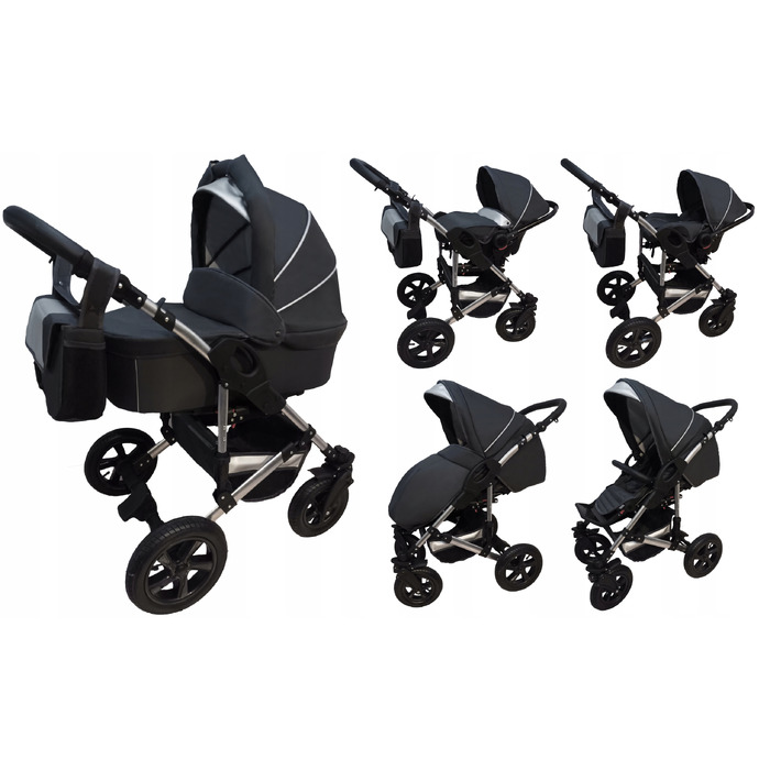Дитячий візок X-Trall Pram 3в1, чорно-золотий