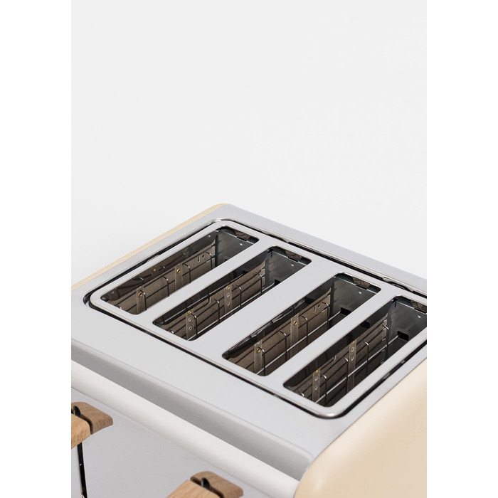 Тостер CREATE TOAST Retro Doble - 6 режимів, піддон для крихт, розморожування, підігрів, 2 широкі слоти, 750W (пісочний)