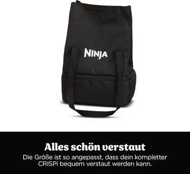 Портативна аерофритюрниця Ninja CRISPi 4-в-1 з сумкою для перенесення, 1700 Вт, 3.8 л та 1.4 л, біла (FN102EU)