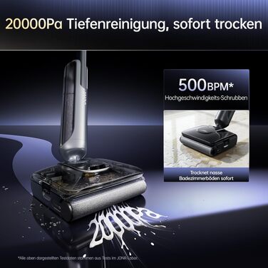 Пилосос миючий JONR 20000 Pa H2 PRO з гарячою водою, резервуар 1.5л, без запаху