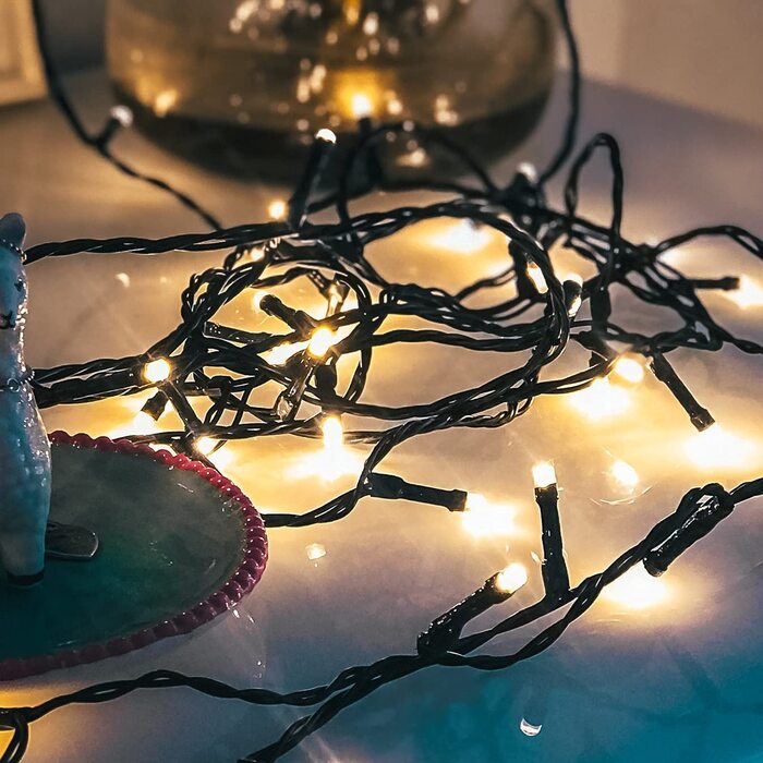 Гірлянда hellum LED для вулиці з таймером, 19,9 м, 200 теплих білих LED, електрична з зеленим кабелем, для ялинки