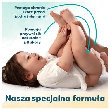 Дитячі вологі серветки Pampers Harmonie Protect & Care, без віддушок, 18 упаковок по 44 шт (792 серветки)
