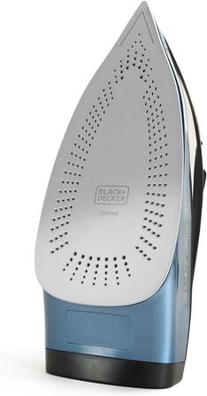 Парова праска BLACK+DECKER BXIR2801E, 2800 Вт, керамічна підошва, паровий удар 180 г/хв, постійна подача пари 45 г/хв, самоочищення, подвійний антинакипний фільтр, авто-відключення, синя/золота