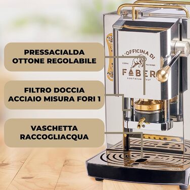 Кавомашина Faber Pro Deluxe з міді та вафельниці з Ese паперу 44 мм (з нержавіючої сталі)