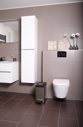 Смітник педальний EKO Rejoice 12 л, матова нерж. сталь, 21.8x38.2x43 см