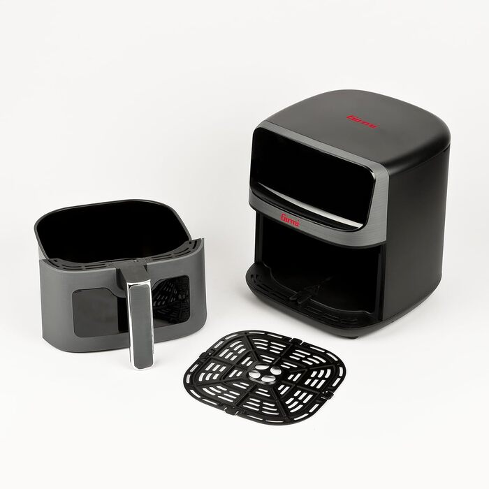 Аерофритюрниця Girmi FG27 Ecofrit Lite, 4.2 л, 1400 Вт, цифровий дисплей, 8 програм, таймер, без BPA та PFOA, сіра