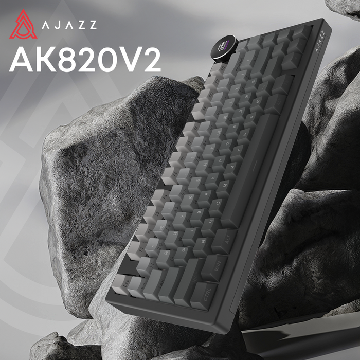 Бездротова механічна клавіатура Ajazz AK820 V2 White Peach Switch (AK820-V2-WP-S-BG)