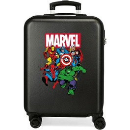 Дитяча валіза Marvel Avengers Sky, чорна, 38x55x20 см, жорсткий ABS, кодовий замок, 34 л, 2,6 кг, 4 подвійні колеса, ручна поклажа