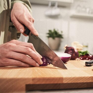 Кухонний ніж ZWILLING Gourmet Compact 20 см, нержавіюча сталь, ергономічна ручка, чорний, Made in Germany