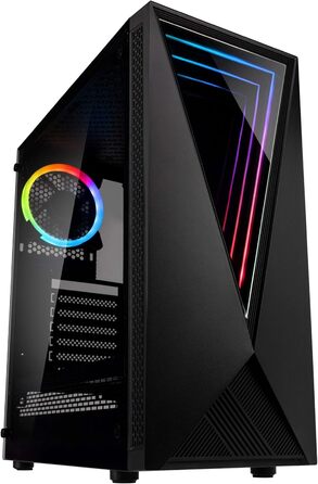 Корпус для ПК KOLINK Void RGB Midi Tower з гартованим склом, ігровий комп'ютерний корпус з підсвічуванням, вентилятор у комплекті