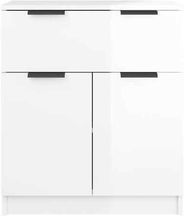 Комод-вітрина vidaXL для вітальні, глянцевий білий, 60x30x70 см, ДСП