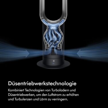 Вентилятор без лопатей Dyson Cool AM07: Потужний, тихий, з пультом, 10 швидкостей, поворот 70° для великих приміщень