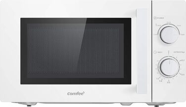 Мікрохвильова піч Comfee CMSN 20 WH, 20 л, 700 Вт, механічне керування, 5 режимів, розморожування, підсвічування, біла