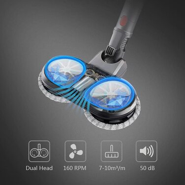 Електрична насадка для вологого прибирання DrRobor для пилососа Dyson V11/V10/V7/V8/V15, знімний водяний бак, 12 мопів, багаторазові