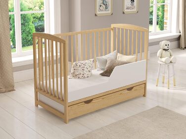 Дитяче ліжечко Love For Sleep Jacob 120x60 см з матрацом Aloe Vera, дерев'яне, букове, для новонароджених, що трансформується, бортики, дитяче ліжко
