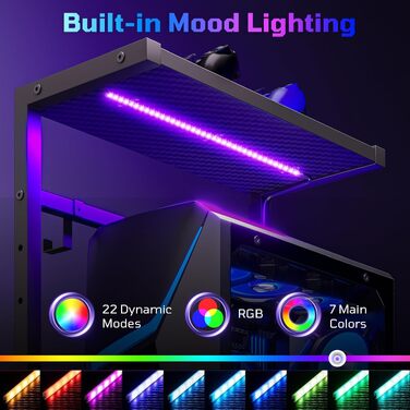 Ігровий стіл Bestier з LED-підсвіткою для геймерів та роботи