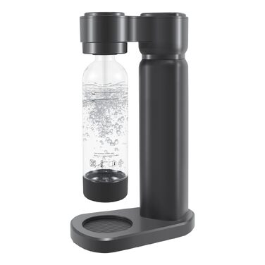Сифон для газування води Sodastream (газвататор) з пляшкою 1 л, чорний, висота 40.3 см