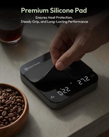 Ваги електронні для кави та еспресо Maestri House Mini-Kaffeewaage з таймером, до 2кг/0.1г, чорно-сріблясті