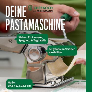 Машина для пасти Chefkoch з насадками для лазаньї, тальятеле та спагеті, з кріпленням до столу та нековзною основою
