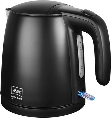 Електрочайник MELITTA Prime Aqua Mini, нержавіюча сталь, 1 л, 2200 Вт, чорний