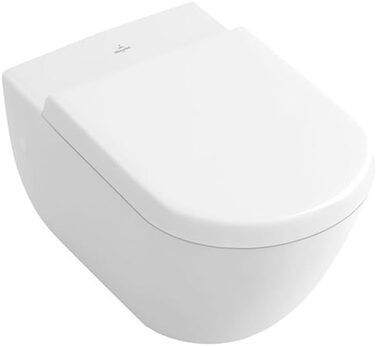 Сидіння для унітазу Villeroy & Boch Subway D-подібне, SoftClose, білий альпійський (Duroplast), 9M55S101
