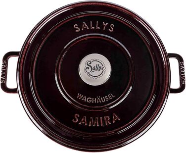 Чавунний казан Sallys 'Samira' Deluxe 2,2 л, універсальний, для всіх типів плит і духовки до 250°C, сливовий фіолетовий