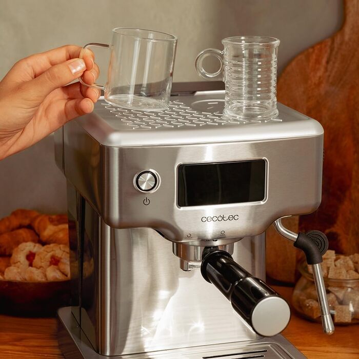 Кавомашина Cecotec Power Espresso 20 Barista Compact 1465 Вт, 20 бар, термоблок, резервуар 1.8 л, підігрів чашок