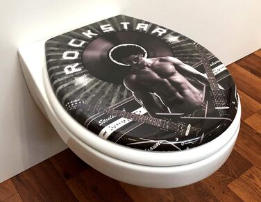 Унітазна кришка Duroplast Rockstar з мікроліфтом, знімна, 59825