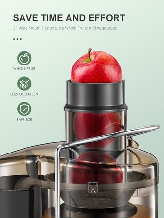 Центрифужний соковитискач QCen: нержавіюча сталь, BPA-free, 500W, для фруктів та овочів