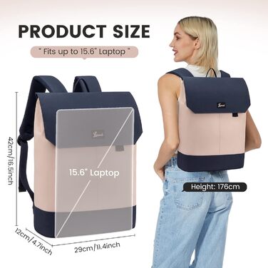 Жіночий рюкзак LOVEVOOK для ноутбука 14 дюймів, водонепроникний, з USB-портом, компактний рожевий міський рюкзак для подорожей, офісу, школи