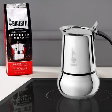 Bialetti Kitty 6 чашок кавоварка гейзерна з нержавіючої сталі 0.3 л срібляста