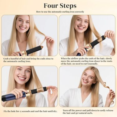 Airstyler 5-в-1: Набір для укладки волосся з гарячою щіткою, автоматичним завивачем та випрямлячем