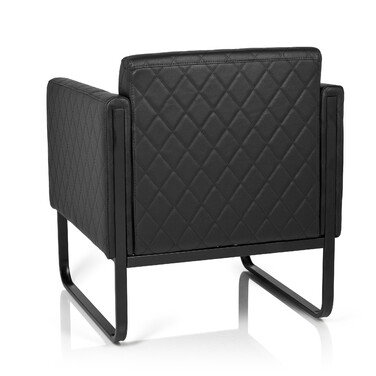Крісло для відпочинку ARUBA BLACK, чорний каркас, штучна шкіра, одноразове, чорний колір, hjh OFFICE
