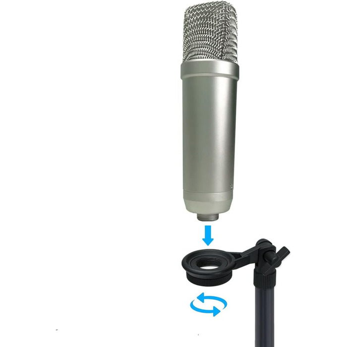 Студійний мікрофон Rode NT1 5th Gen XLR/USB сріблястий з тримачем keepdrum MSA033