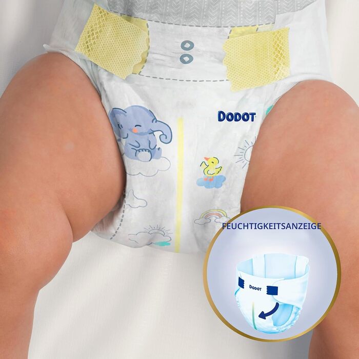 Підгузки Dodot Bebé Sensitive розмір 5 (11-16 кг), місячний набір: 168 підгузків та 4 трусики, гіпоалергічні для чутливої шкіри