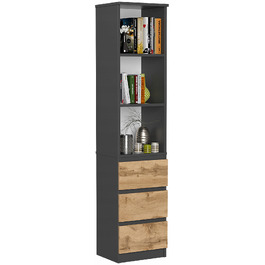 Стелаж BM-Meble, антрацит, 40 x 180 x 34 см