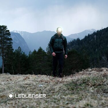 Налобний ліхтар Ledlenser MH7, 600 люмен, акумуляторний, LED, чорний/сірий, фокусування, до 60 годин роботи, червоне світло, можливість роботи від 2xAA, захист від випадкового ввімкнення, для туризму та спорту