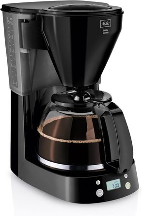 Кавоварка фільтраційна Melitta Easy Timer з таймером, скляною колбою, антикрапельною системою, 10 чашок, чорна