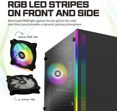 Комп'ютерний корпус Zalman S5 RGB ATX з боковими скляними панелями, чорний