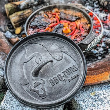 Чавунний казан BBQ-Toro Dutch Oven Alpha Serie 19л (DO18A) з ніжками та знімачем кришки, попередньо обпалений