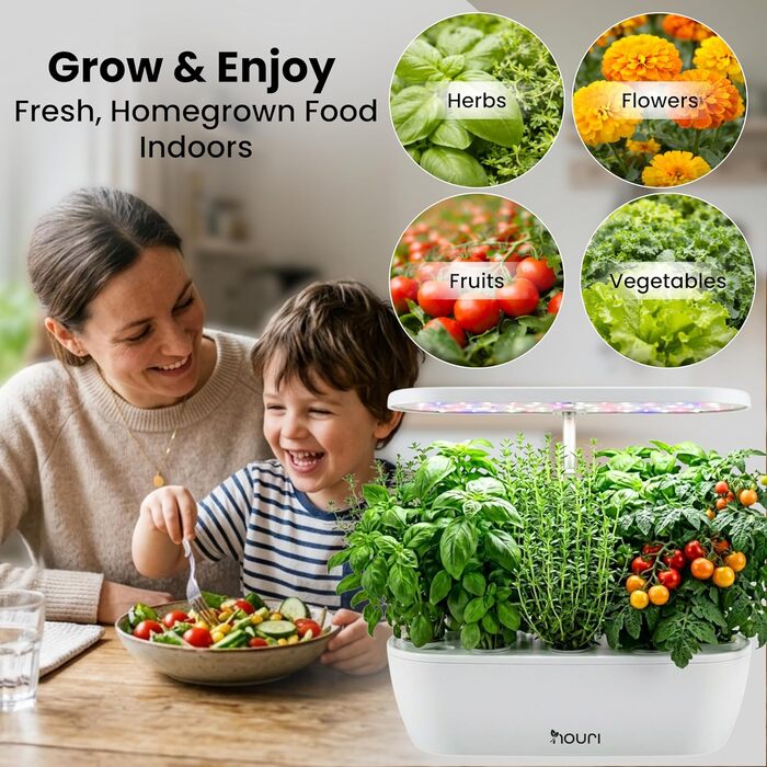 Smart Garden Nouri 12 Pod для вирощування томатів вдома | Гідропонна система | LED лампа для розсади | Автоматичний догляд