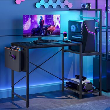 Ігровий стіл Bestier з LED-підсвіткою для геймерів та роботи