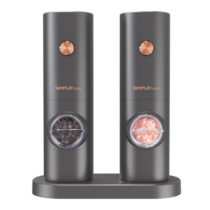 Електричний набір млинків для солі та перцю SIMPLETASTE, USB-аккумуляторні, керамічний механізм помолу, 2 шт.