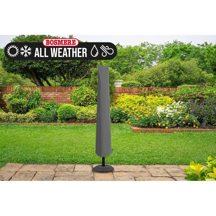 Чохол для парасольки Bosmere Allwetter, великий, з блискавкою, сірий (Розмір L)