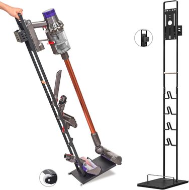 Підставка-органайзер для пилососа Dyson V15 V12 V11 V10 V8 V7 V6, тримач для акумуляторного пилососа і аксесуарів, чорна, BRIAN & DANY