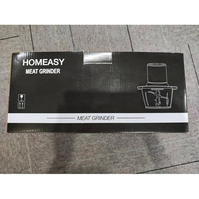 Електрична подрібнювачка для кухні HOMEASY 350Вт, 2 л, з двома швидкостями, 4 леза з нержавіючої сталі, універсальна для м'яса, овочів, фруктів, цибулі