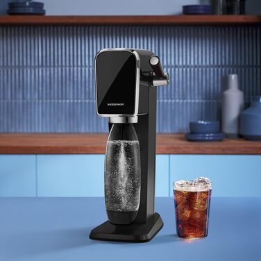 Сифон для газування води SodaStream ART, пляшка 1л та циліндр CO2, чорний